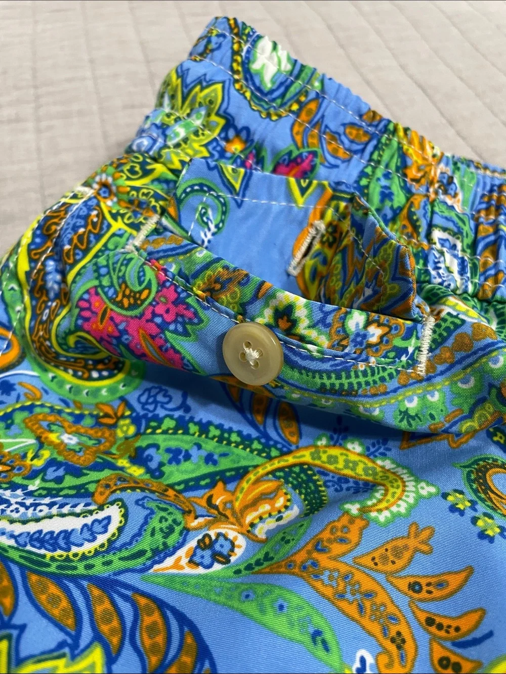 Polo Ralph Lauren Swimwear Blue Paisley Swim Trunks Men’s L Beach Cruisewear